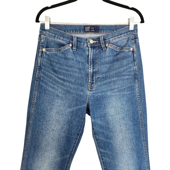 GAP Womens High Rise Flare Jeans Size 6/28R Hendrix Wash Medium Denim - Picture 3 of 15